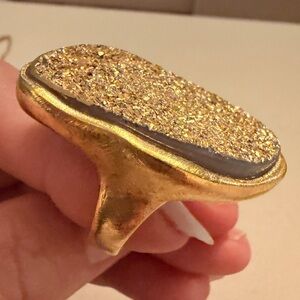 Gold Druzy Statement Ring